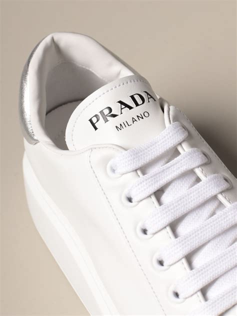 prada women's white sneakers